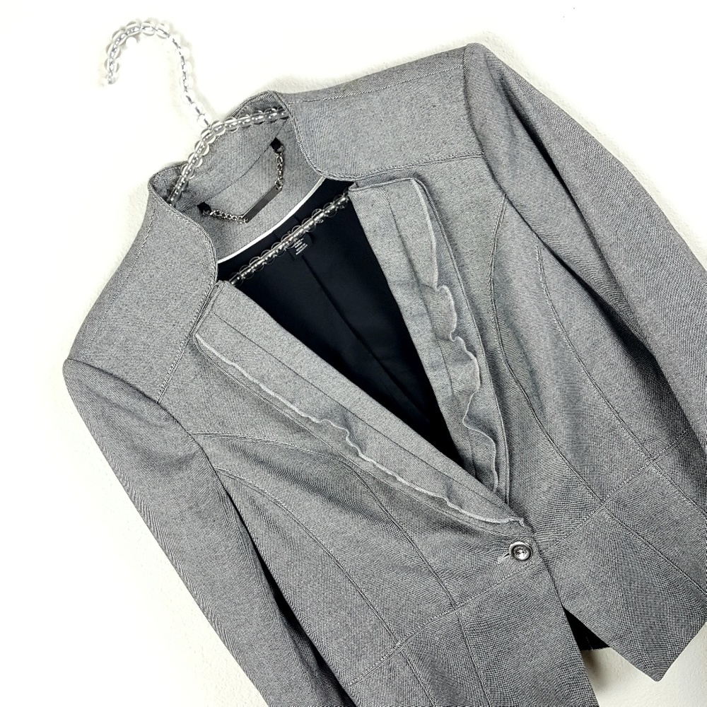 White House Black Market Ruffled Peplum Blazer